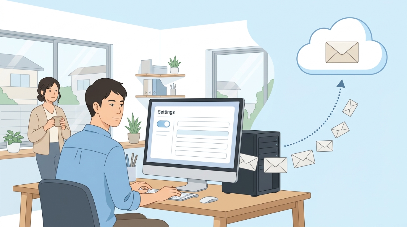 かごや（KAGOYA）で管理する独自ドメインのメールをGoogle Workspaceへ移行するイメージ