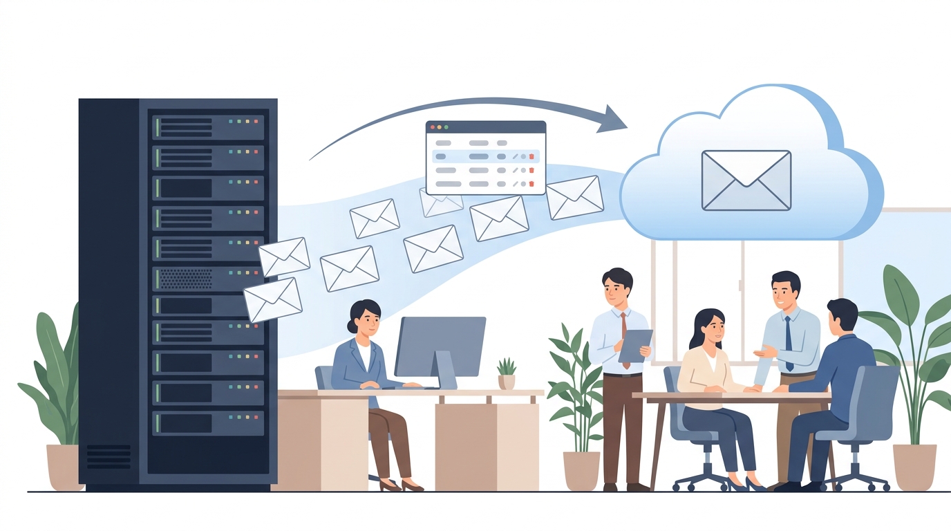 エックスサーバーで管理する独自ドメインのメールをGoogle Workspaceへ移行するイメージ